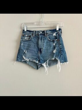 Abercrombie & Fitch Distressed Denim Cutoff Shorts - Blue